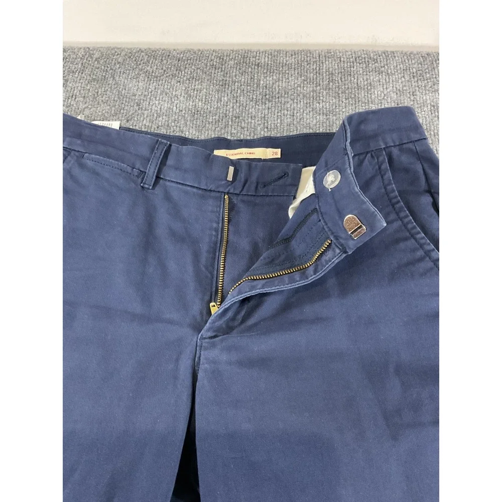Levis Premium Essential Chino Pants Mens 28x29 Slim Fit Navy Blue Stretch Casual